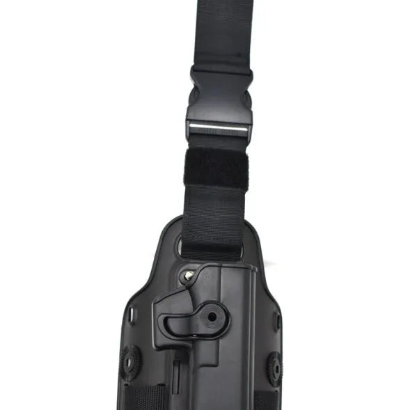 Tactical plastic leg holster with waist plate attachment for outdoor sports