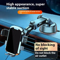 Retractable suction cup car phone holder with telescopic bracket, shown as a non-rechargeable suction cup car mount.