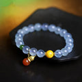 Ice blue aquamarine geometric bracelet with 8mm stone and adjustable fastening
