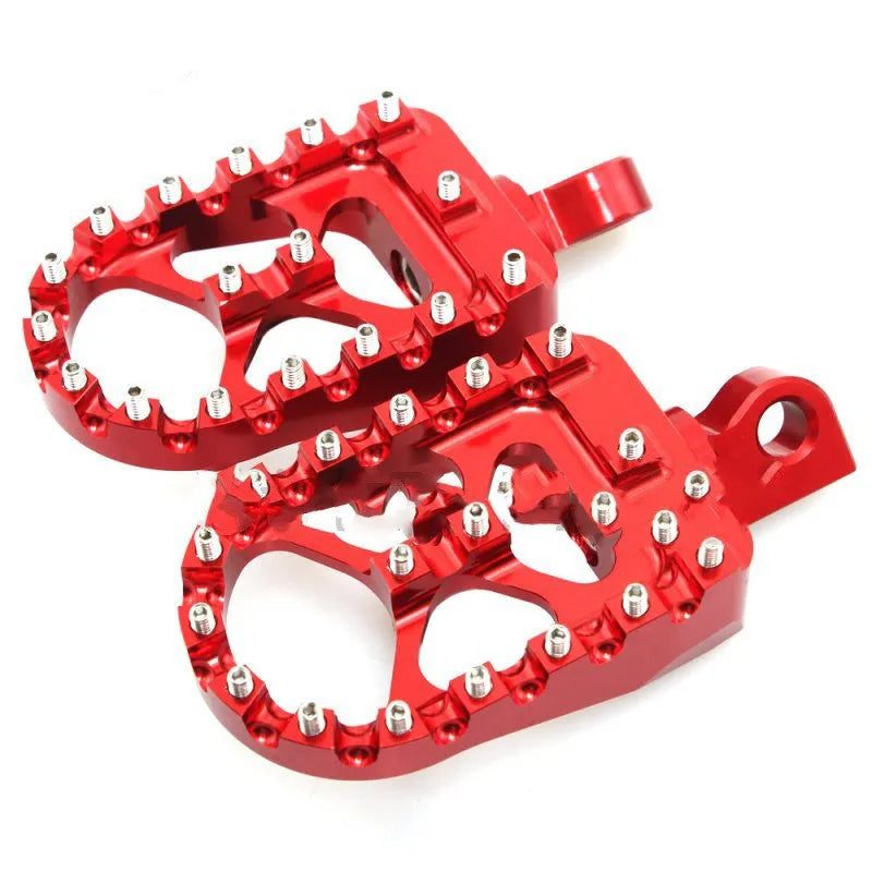 Modified screw anti-skid pedal aluminium alloy foot peg MX style 120x57.5mm red black silver