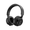 A red wireless Bluetooth sports headset with over-ear design on a grey background.