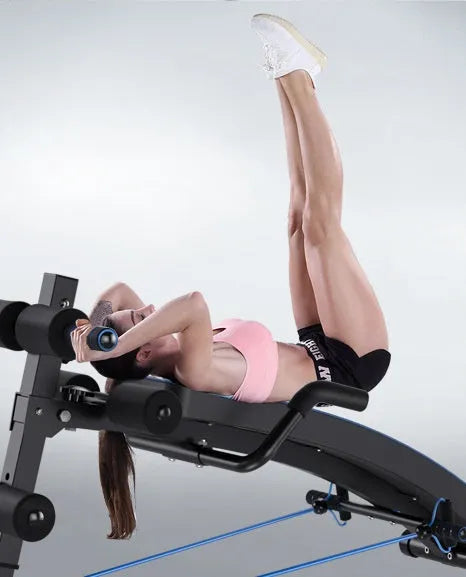 Supine board indoor sit-up aid with metal frame, 11 kg, in black or blue