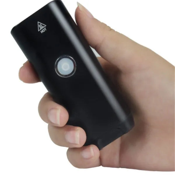 Black bicycle light with over-discharge protection for night cycling on a bike handlebar