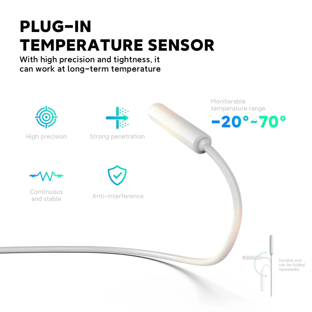White smart socket with EU plug showing voice control and thermostatic timer functions