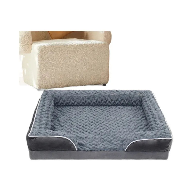 Waterproof removable dog kennel pad in light grey, dark grey, and coffee brown colours showing different sizes