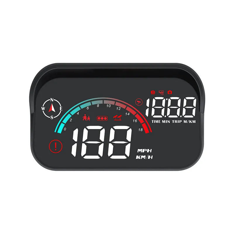 Black car head-up display projector unit with USB connection for GPS and E-dog functionality