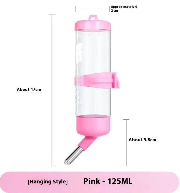 Green plastic ball kettle water feeder for pets with a leak-proof design, shown attached to a cage.