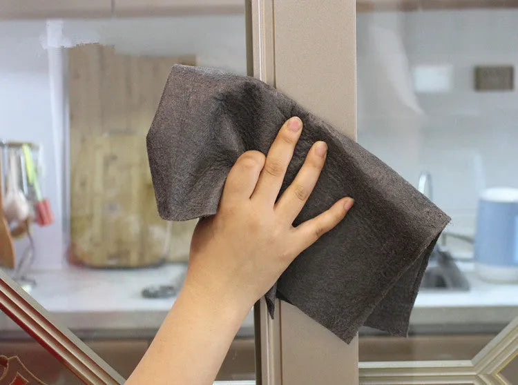 Thickened magic microfiber cleaning cloth in black, grey or white, 20x30cm to 50x80cm, for glass, mirrors and cars