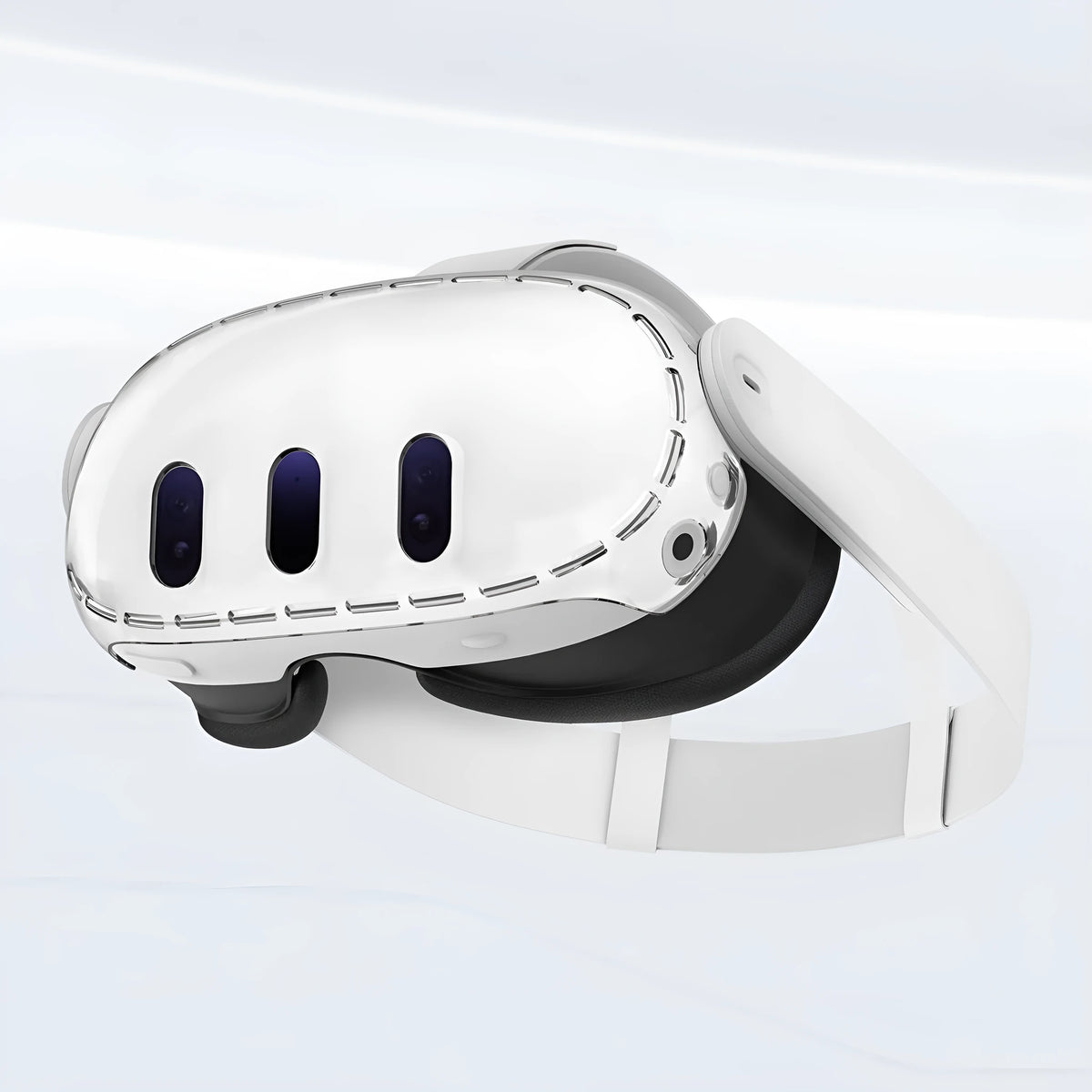 Transparent PC protective case for VR glasses with silicone material and head-mounted anti-scratch cover