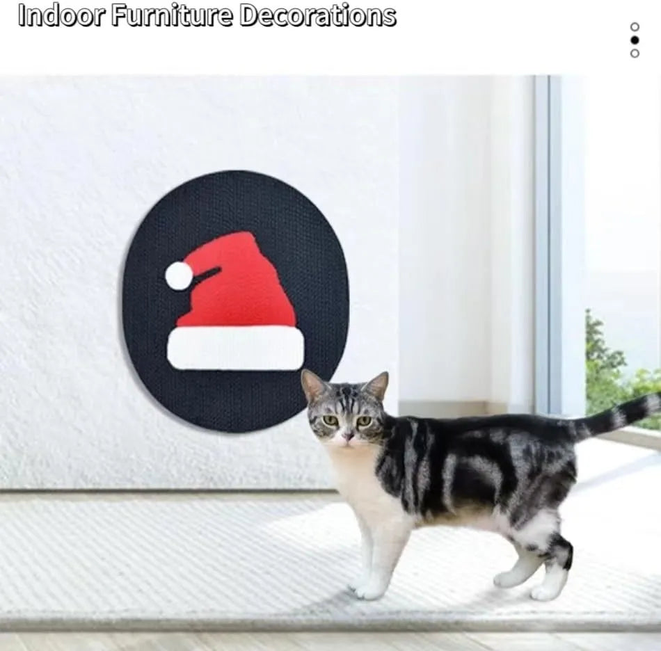 Wall mounted vertical cat scratch pad with corrugated cardboard scratching surface