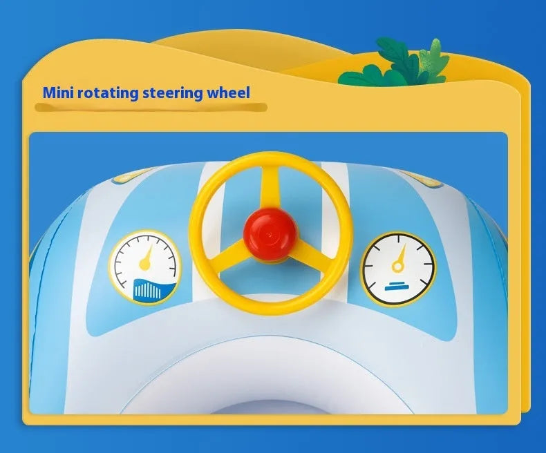Pink sports car boat design inflatable swimming ring for children
