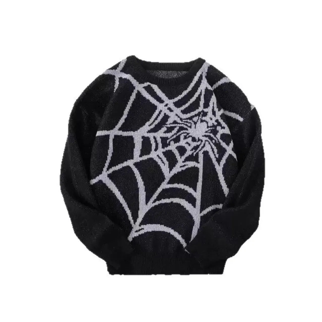 Men's loose-fit pullover sweater in black gray stripe, modal and rabbit fur blend, casual knitwear
