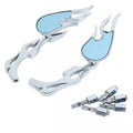 Universal blue convex rearview mirror pair with 16cm rod for large vehicles