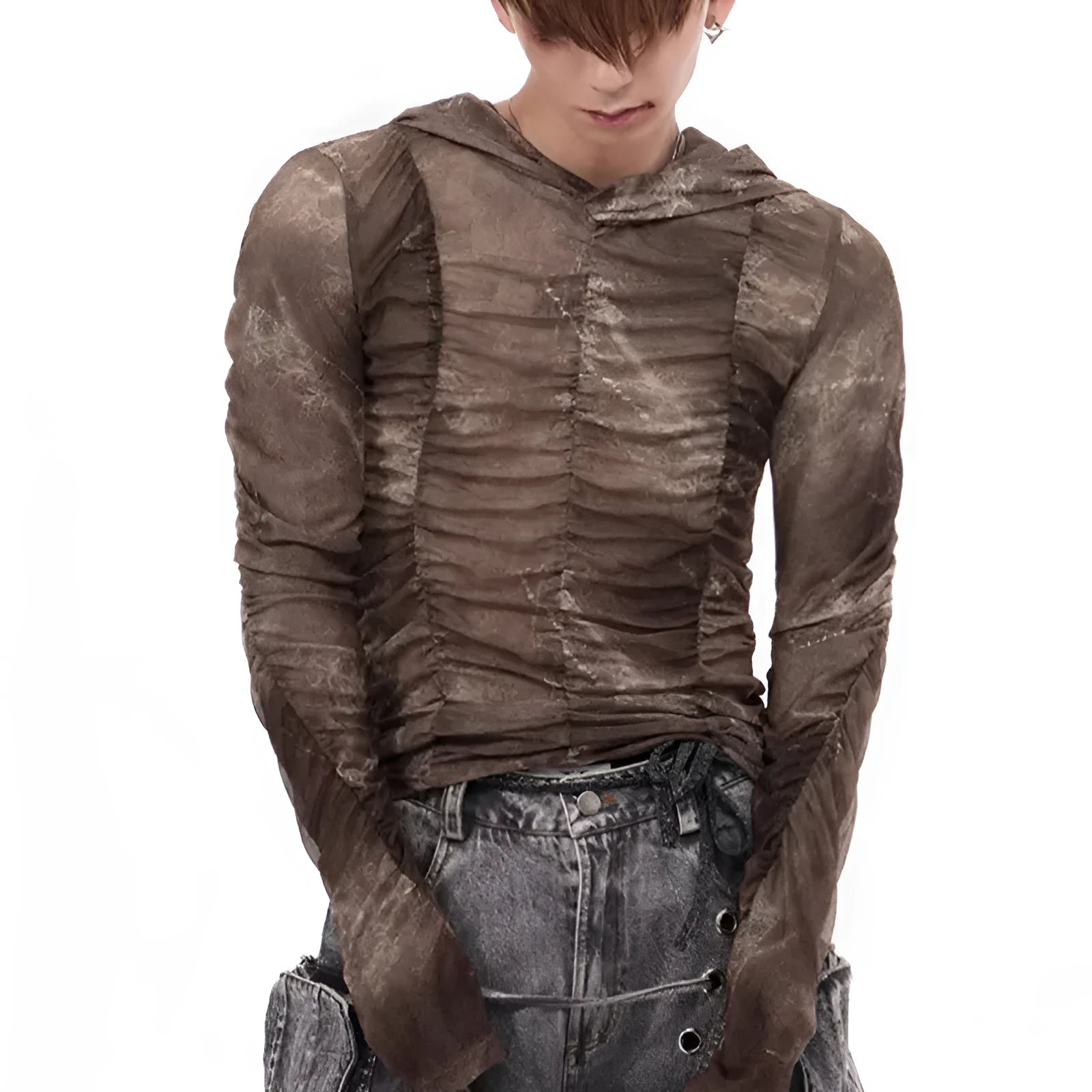 Boys lightweight ice silk bottoming shirt in picture colour for printing pleating inner wear.