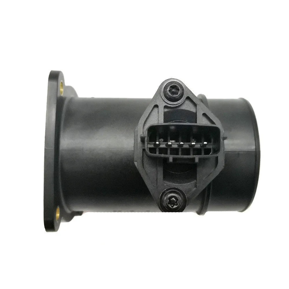 Ferrous metal automotive air flowmeter MAF sensor in black with dimensions 13.5x11.5x12.5 cm