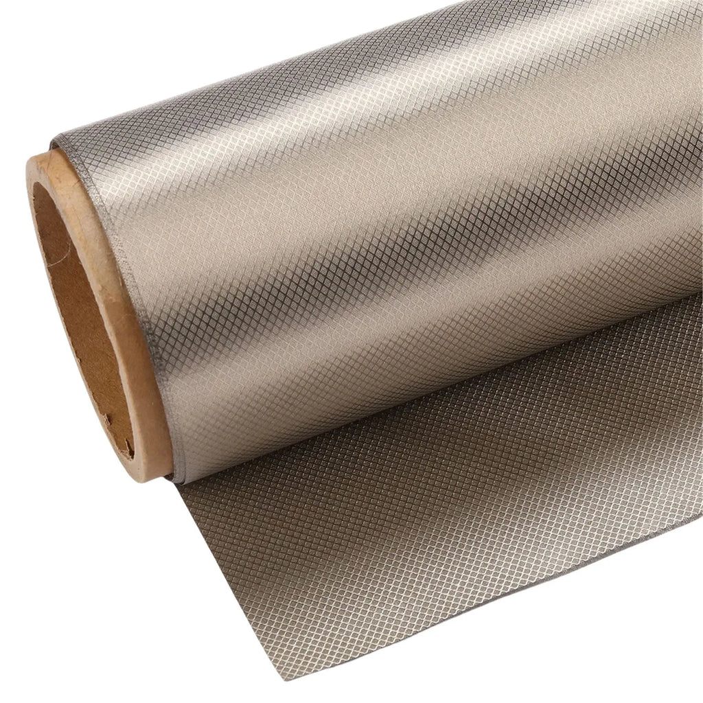 Grey diamond lattice radiation protection fabric with copper-nickel blend for clothing shielding