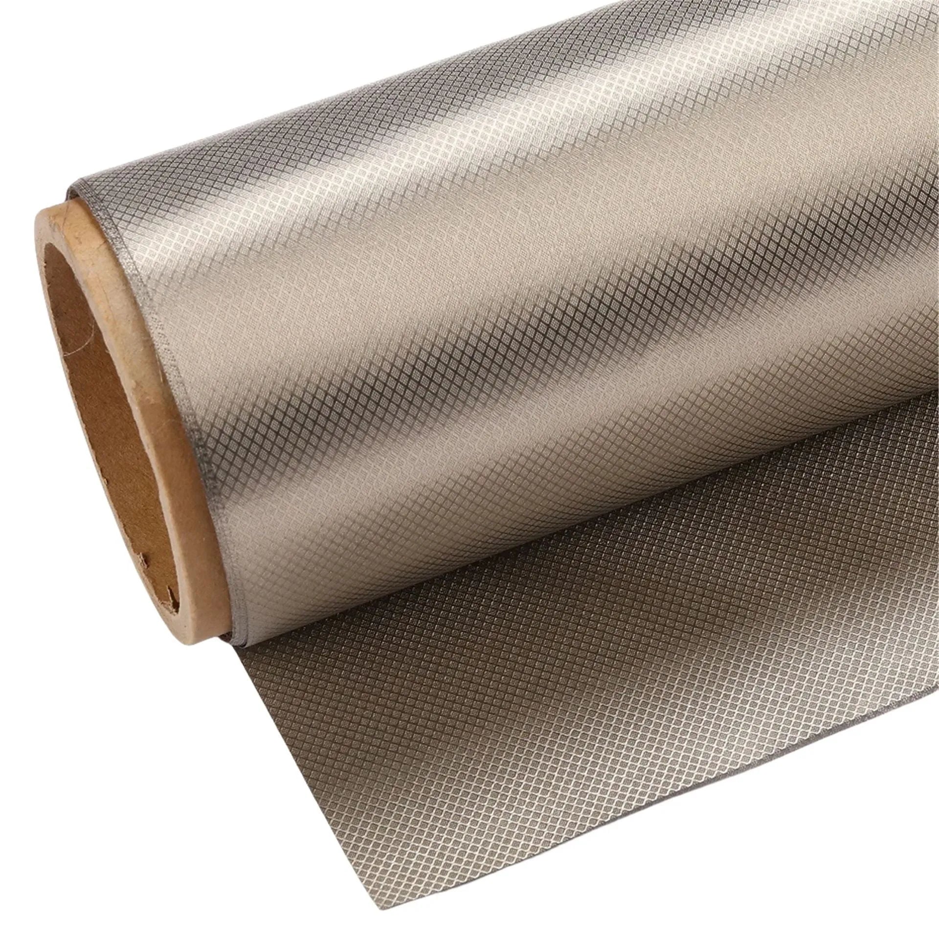 Grey diamond lattice radiation protection fabric with copper-nickel blend for clothing shielding