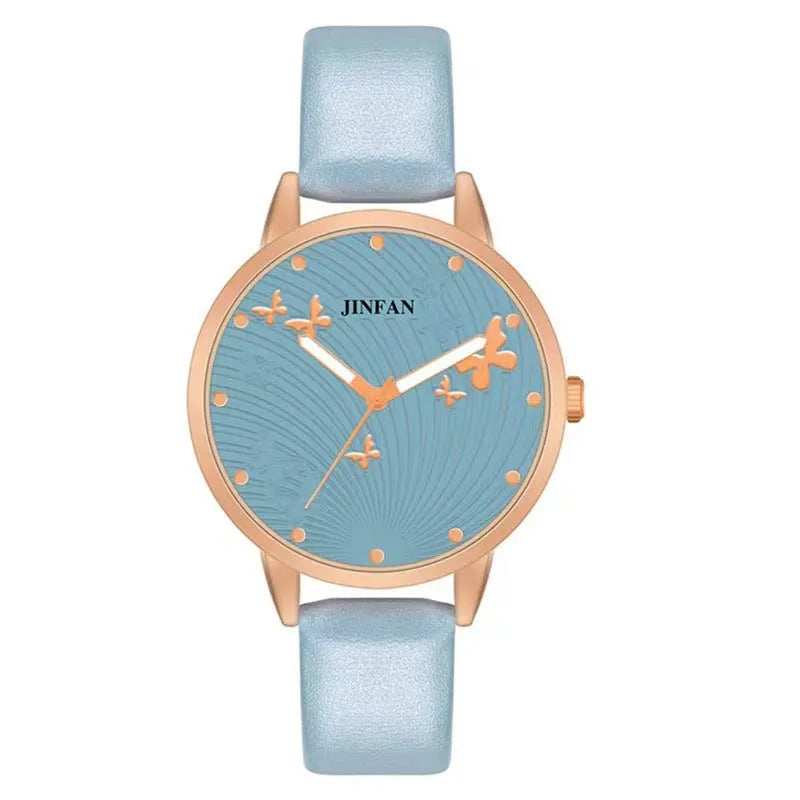 Student Sweet Butterfly Macron quartz watch 36mm dial alloy band casual style