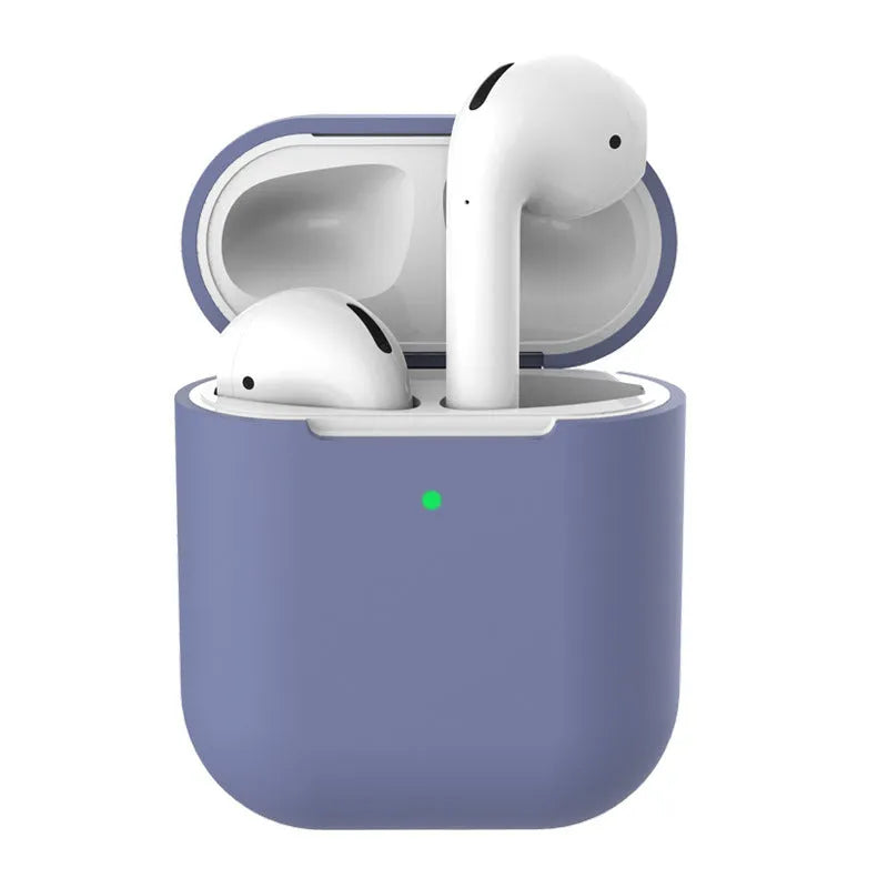Silicone protective case for Apple AirPods 2 wireless earphones in clamshell design