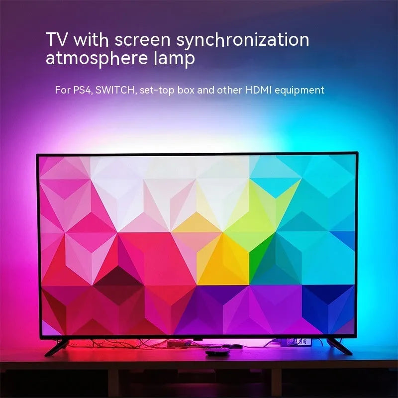 TV sync ambience light streamer with colourful graffiti effects and smart app control for television background lighting