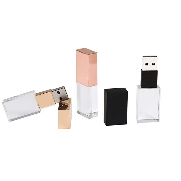DIY Luminous Creative Crystal USB Flash Drive Mini Car Memory Stick Metal and Crystal Shell USB 2.0 with Multiple Capacity Options 16GB 32GB 8GB 4GB 2GB 256MB for Data Storage and Gift Giving