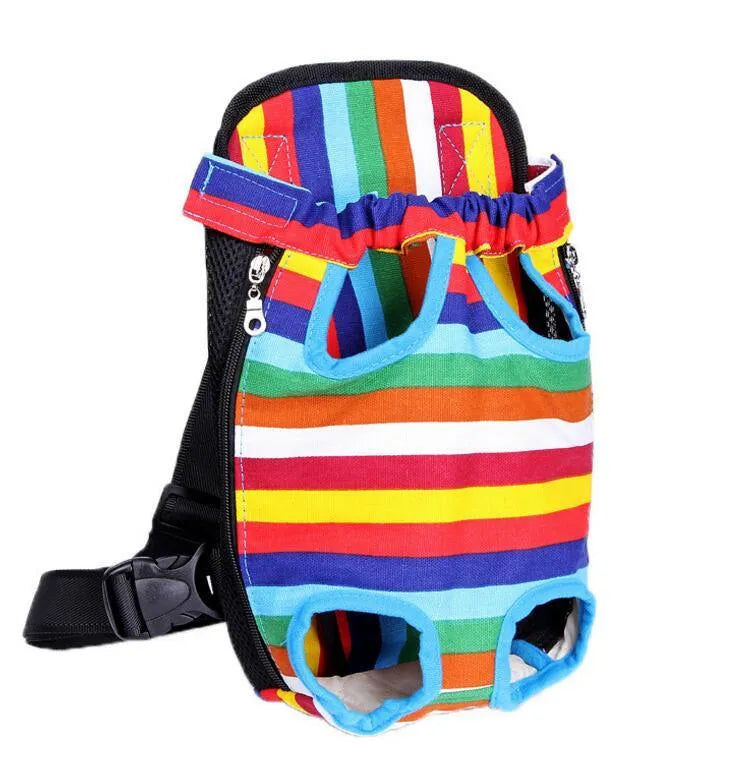 Breathable nylon mesh pet carrier bag in blue with adjustable shoulder straps and side zip
