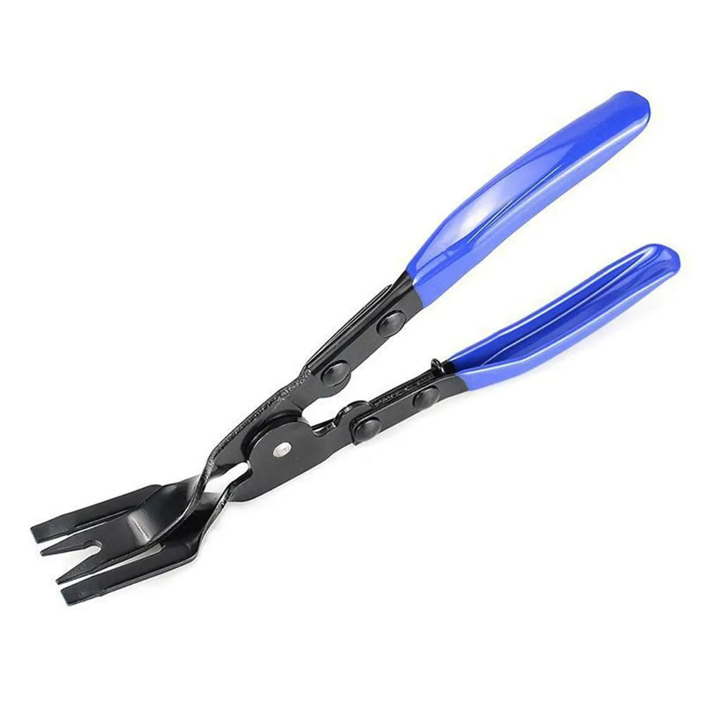 Blue automotive trim removal pliers with 235mm forged steel construction for door panel clips