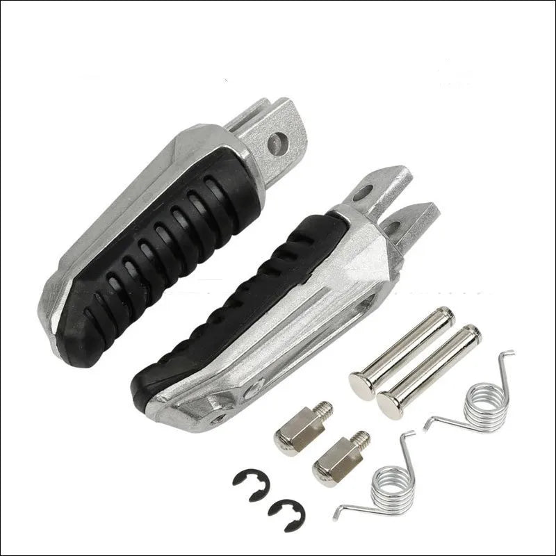 Black aluminium alloy motorcycle footpeg set for Suzuki sport and touring bike models