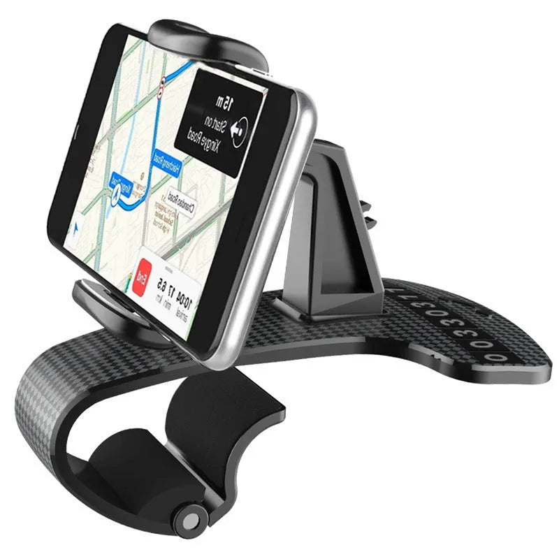 Black adjustable 360-degree rotating car phone stand for smartphones
