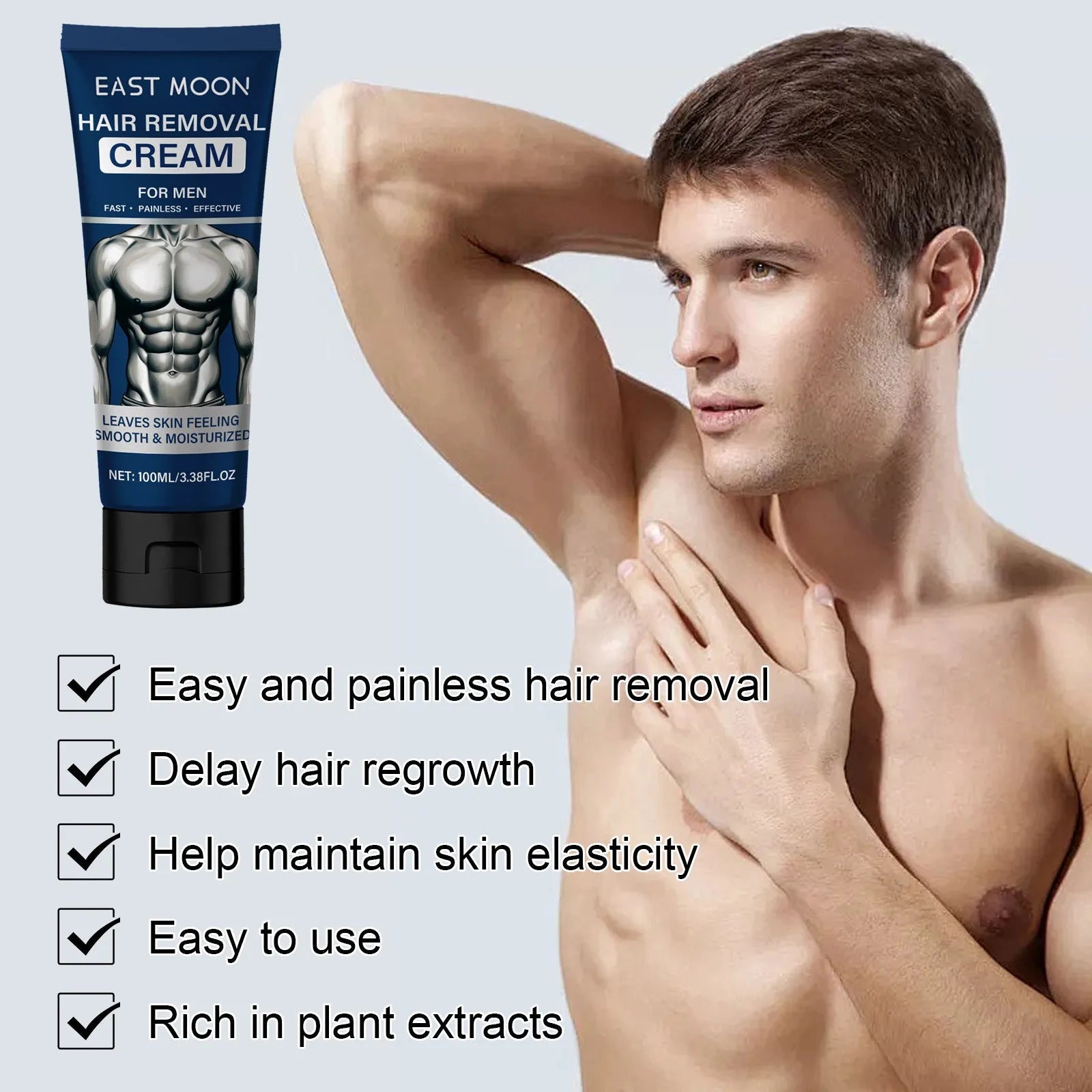 Men's hair removal cream tube 100ml for lip beard armpit hand leg hair removal