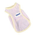 Lightweight green polyester anti-lint vest for cats on a mannequin.