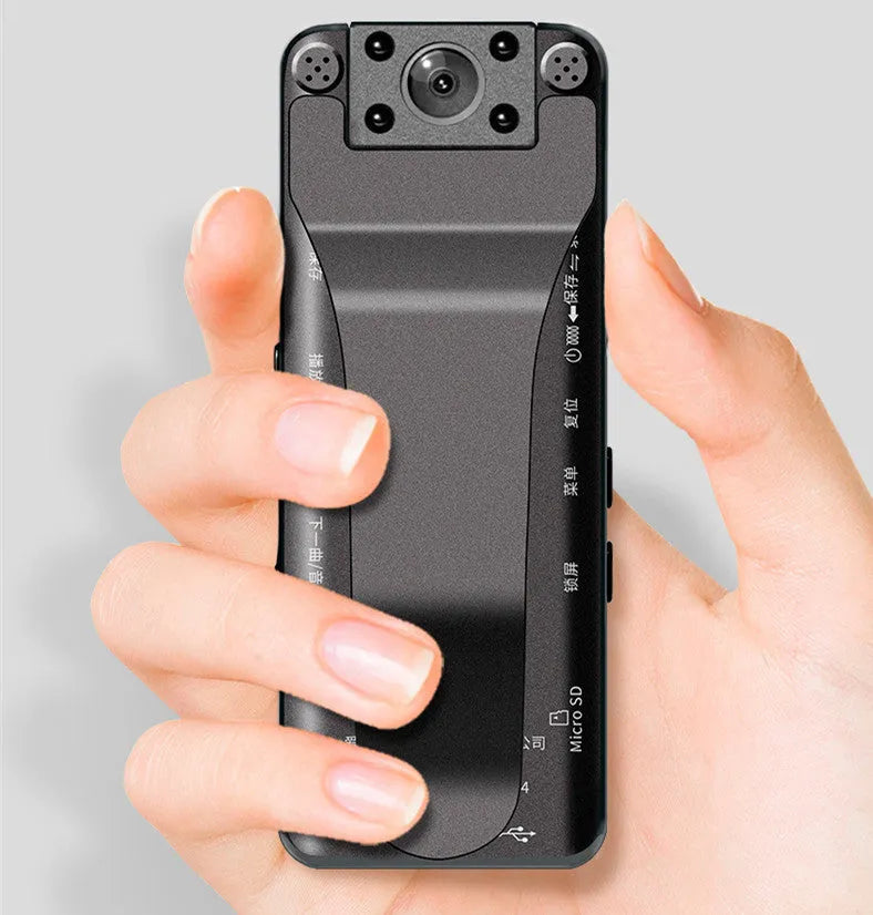 DSJ-S11 black body worn camera showing compact design, lens, and display screen.