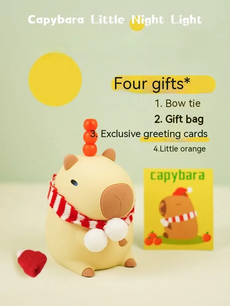 Capybara small night lamp decorative light with USB cable for charging
