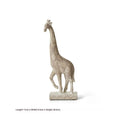 Wood colour synthetic resin giraffe ornament sculpture measuring 30.5cm tall on display.