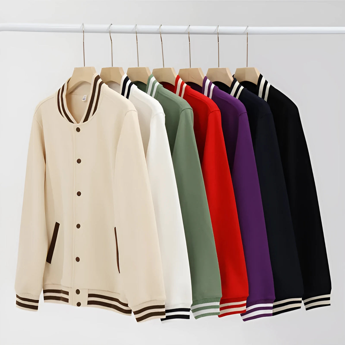 Cotton thickened sports overalls coat for winter, sizes S to 6XL, shown in one of seven colours
