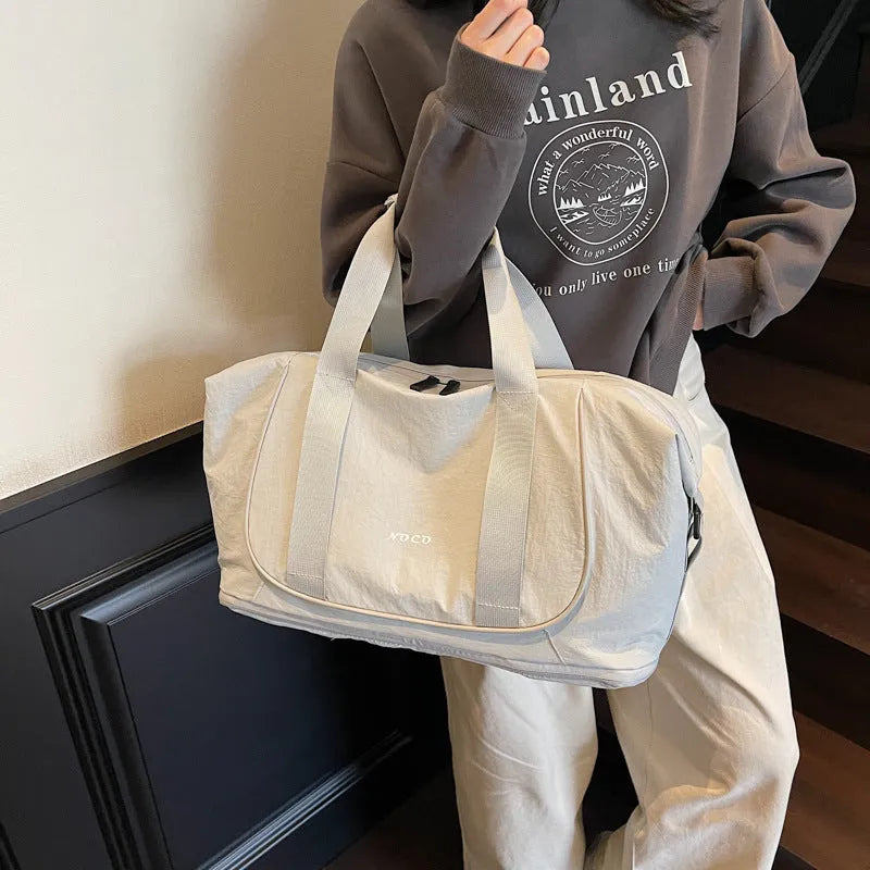 Oxford cloth one shoulder crossbody bag in neutral colour with breathable design for yoga and travel