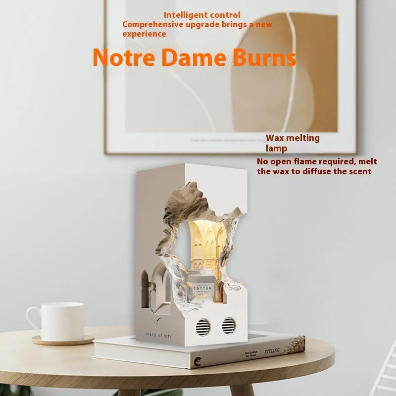 White embedded plaster wall lamp with wax melting and tri colour dimming for bedside use