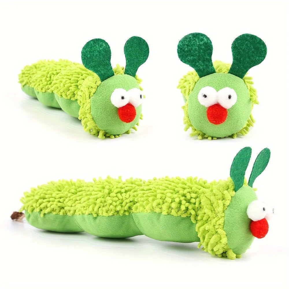 Green interactive cat toy pillow with rechargeable motion sensor measuring 24cm