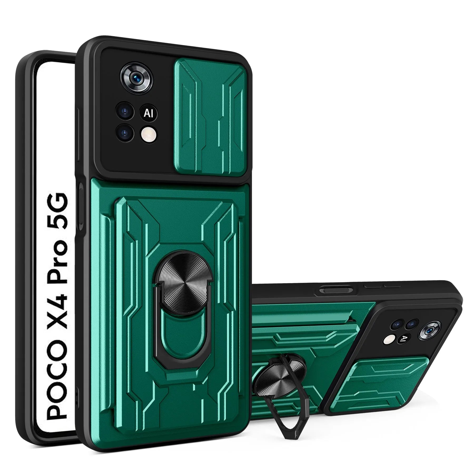 Xiaomi Redmi multi-function card phone case in royal blue, TPU PC slim back cover with card slot