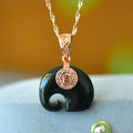 Natural Hetian jade flat pendant with copper inlay, grey jade and ink blue jade jadeware necklace