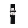 Black plush panda themed car steering wheel cover and matching shoulder pad set