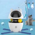 Automatic cat toy set with smart stick and spill ball in apricot colour, with telescopic rod and base bracket