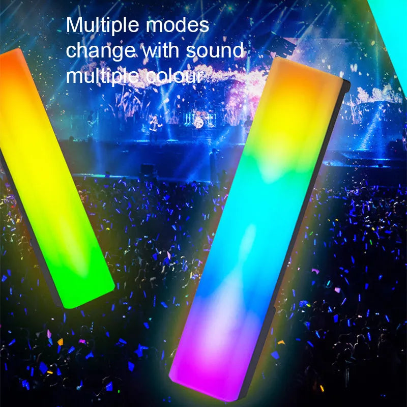 3D RGB music voice-activated rhythm table top ambiance lamp in white or black shell