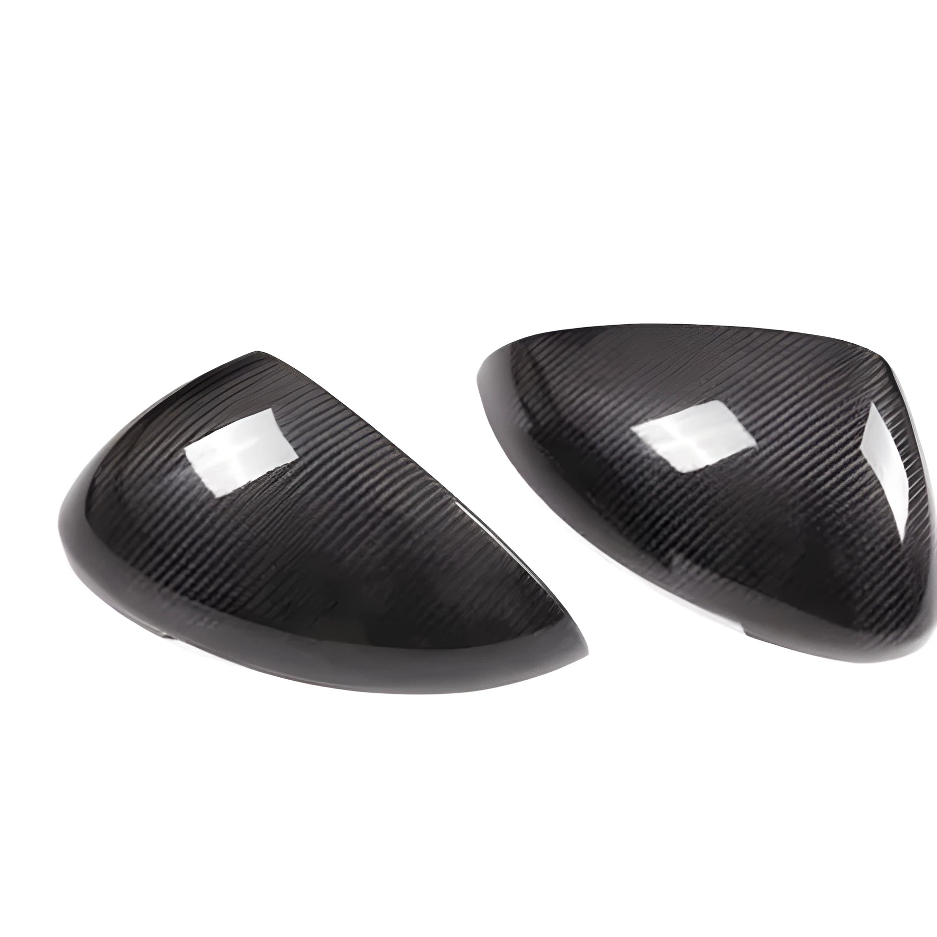 Gloss black true carbon fibre rearview mirror cover for Porsche Macan