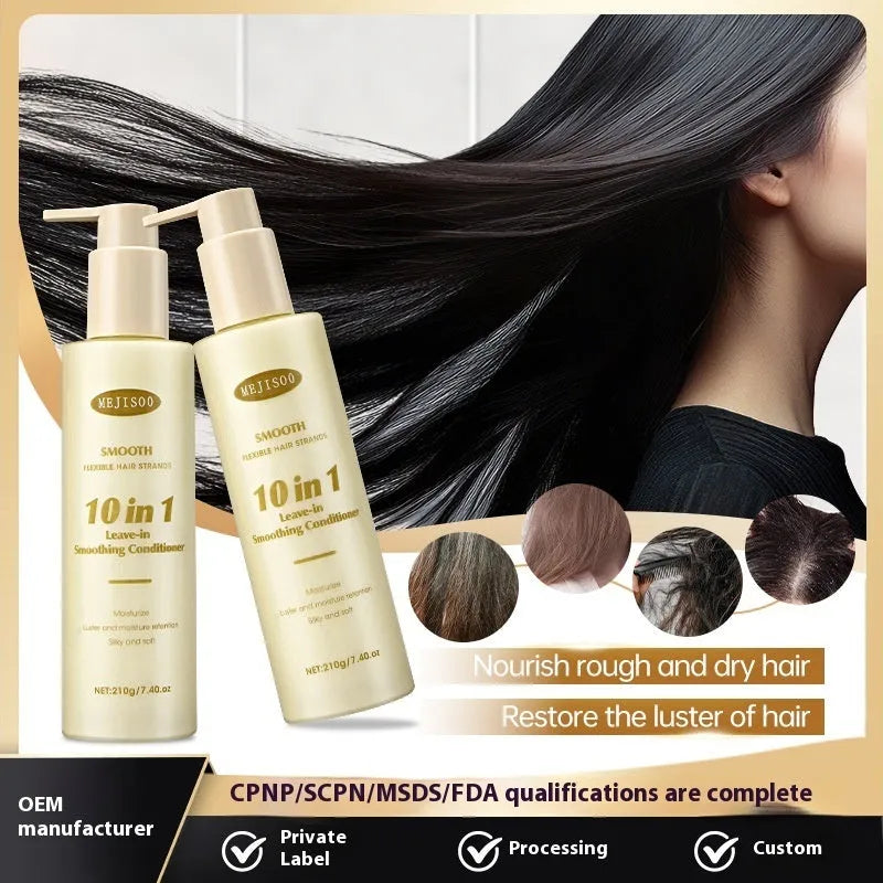 210g bottle of Soft 10-in-1 Hair Conditioner for women on a bathroom shelf.