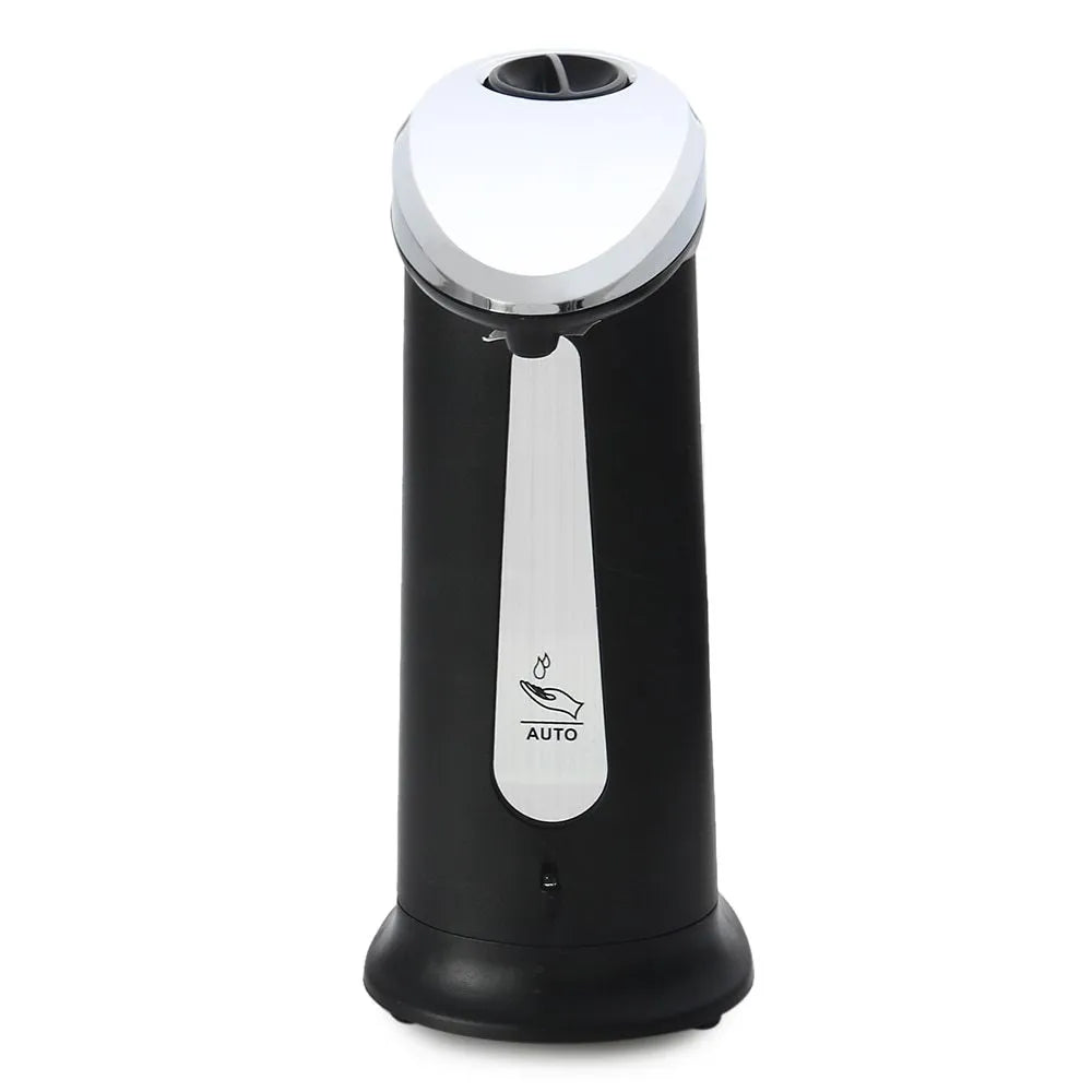 Black automatic liquid soap dispenser with infrared sensor and 400ml capacity