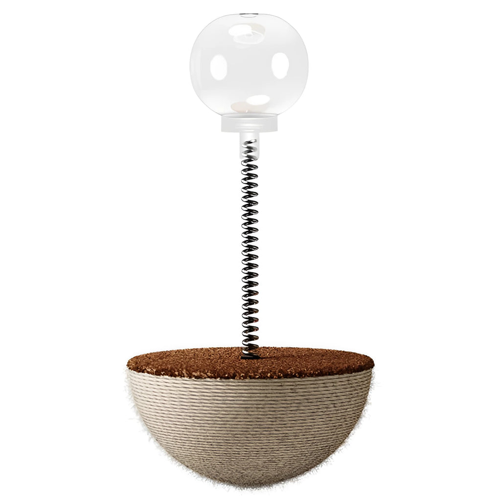 Auto-balancing cat interactive feeder toy with spring toys for slow feeding