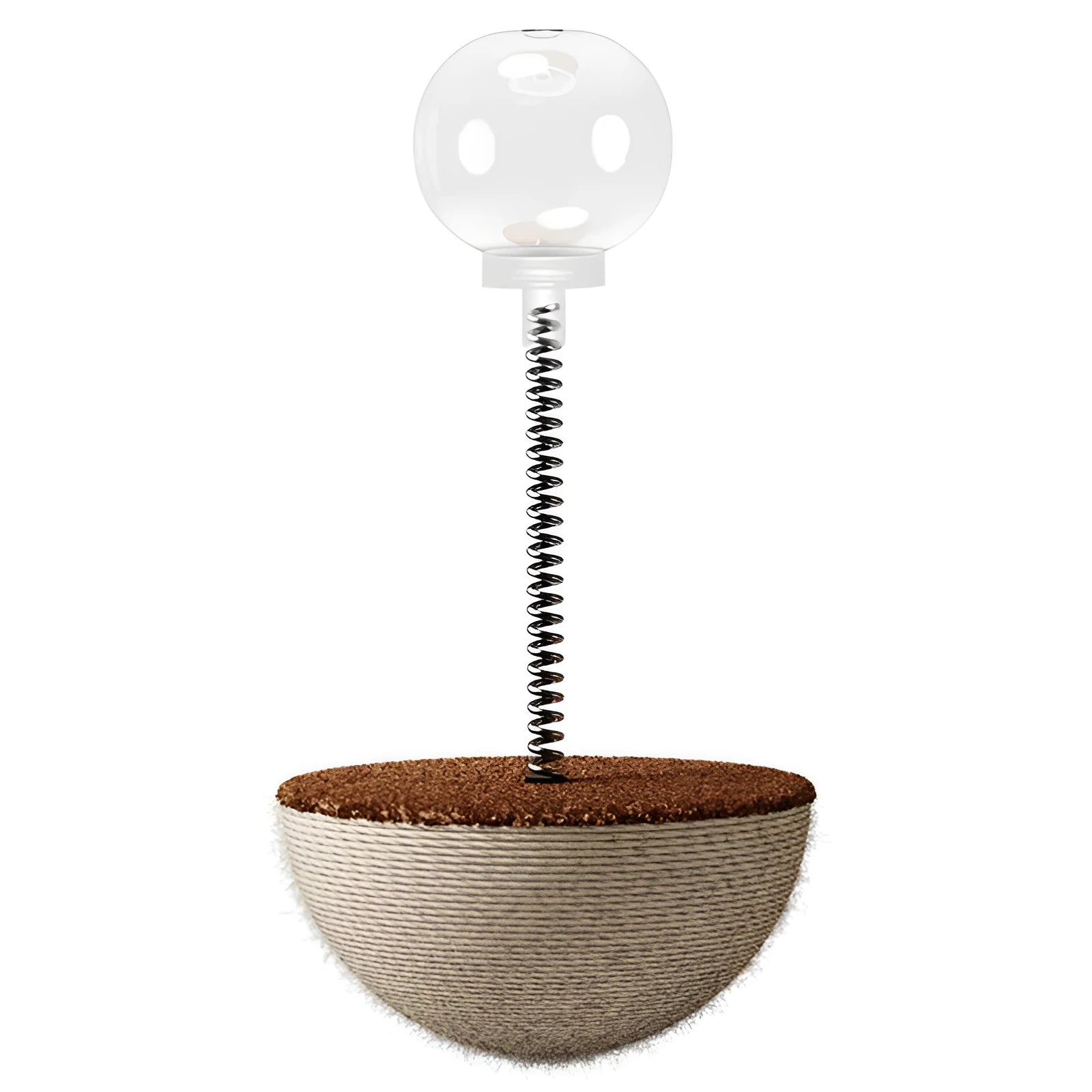 Auto-balancing cat interactive feeder toy with spring toys for slow feeding