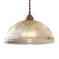 Nordic minimalist glass ceiling light in 20cm diameter with warm light for dining room