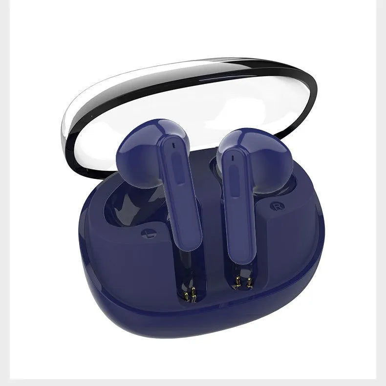 Bluetooth 5.3 transparent mini wireless earbuds with 9D stereo sound and ergonomic ear fit